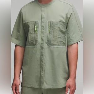 Lululemon water-repellent hiking short sleeve shirt.  Laurel green color.